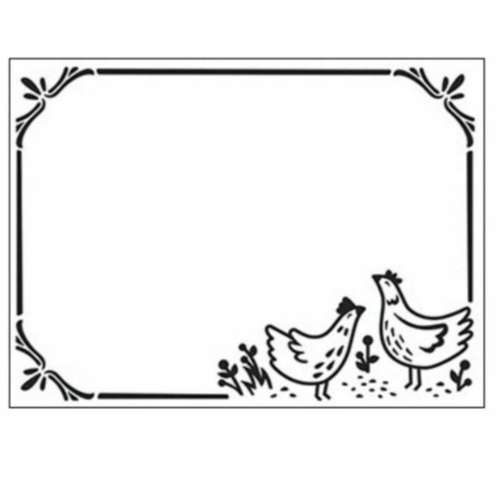 Darice Embossing Folder Chicken Border Scrapbook Paper Crafts Card Making